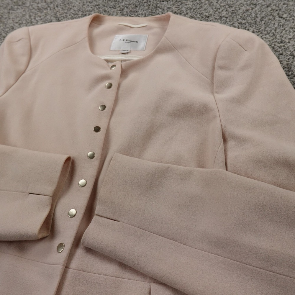 LK Bennett Jacket Womens 14 Pink Blazer Sport Over Coat Unstructured‎ Suit Top